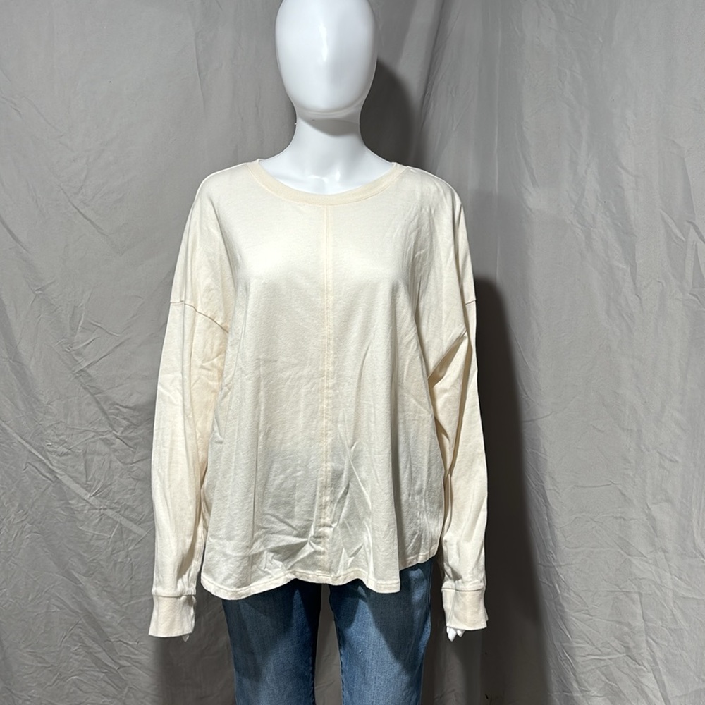 Madewell Raglan Long Sleeve Top Beige XL